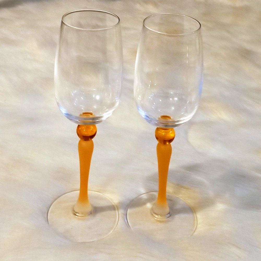 Vintage Colored Stemware Wine Glasses